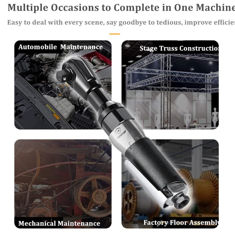 BORNTUN Air Ratchet Wrench 1/2 Inch Inch Pneumatic Impact Spanner Heavy Duty Torque Drive (1/2 Inch) - Image 5